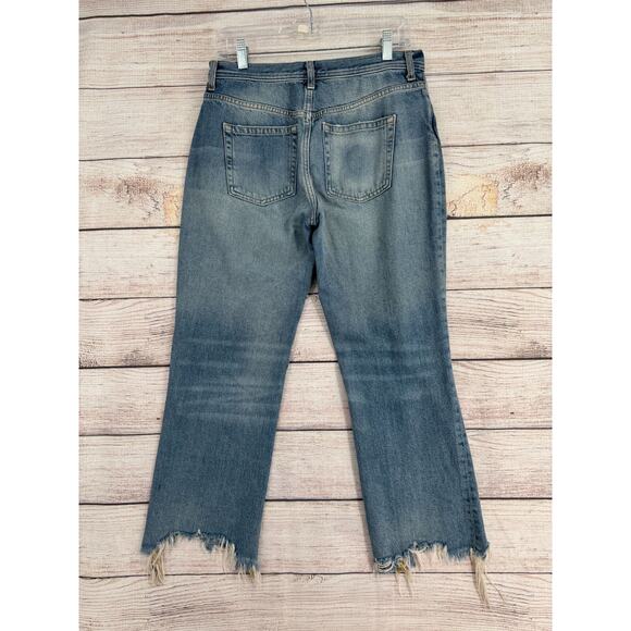 We the Free People Straight Leg Distressed Jeans Women's Size 28 Blue - Picture 2 of 13